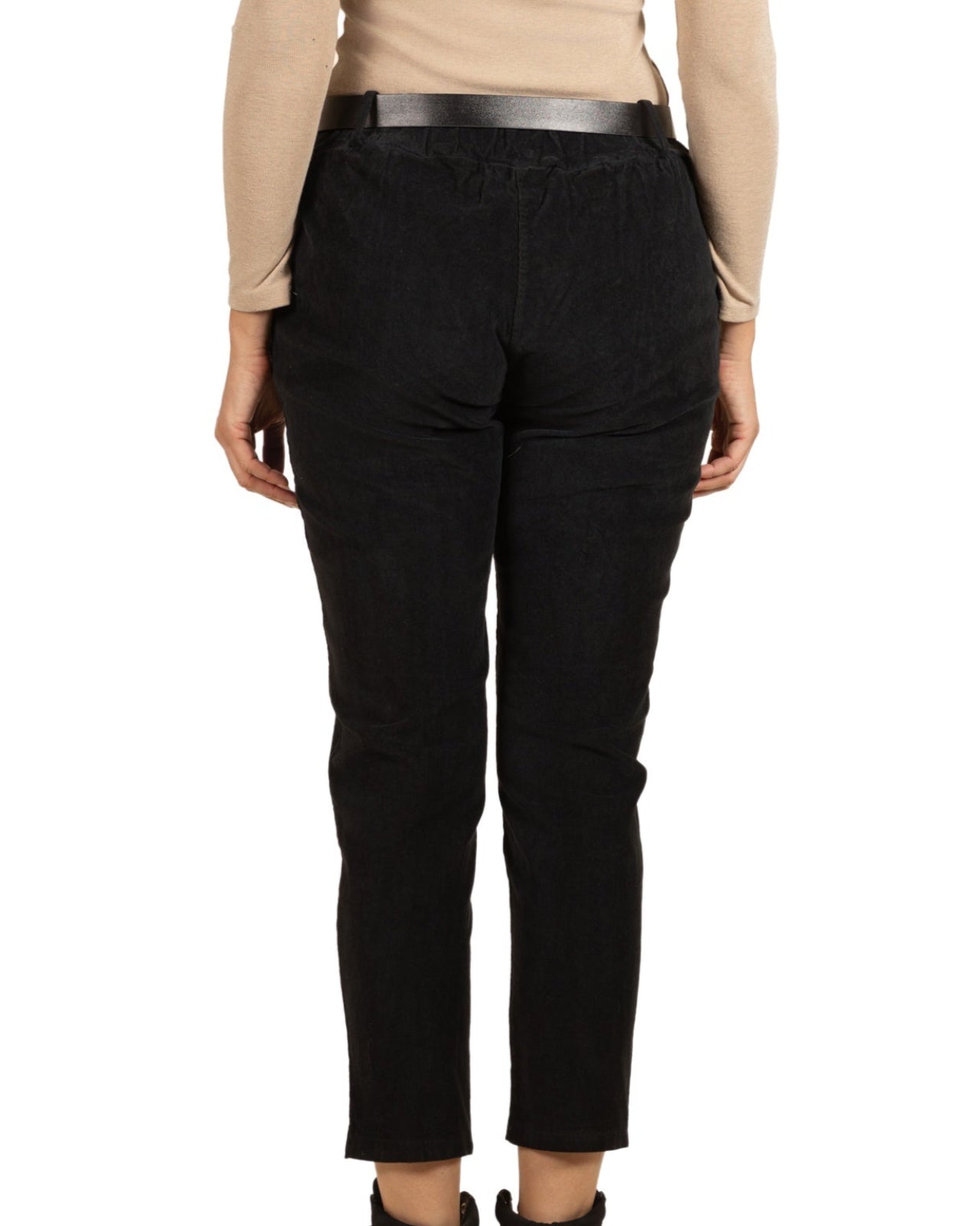 Salopette noire à ceinture et deux poches