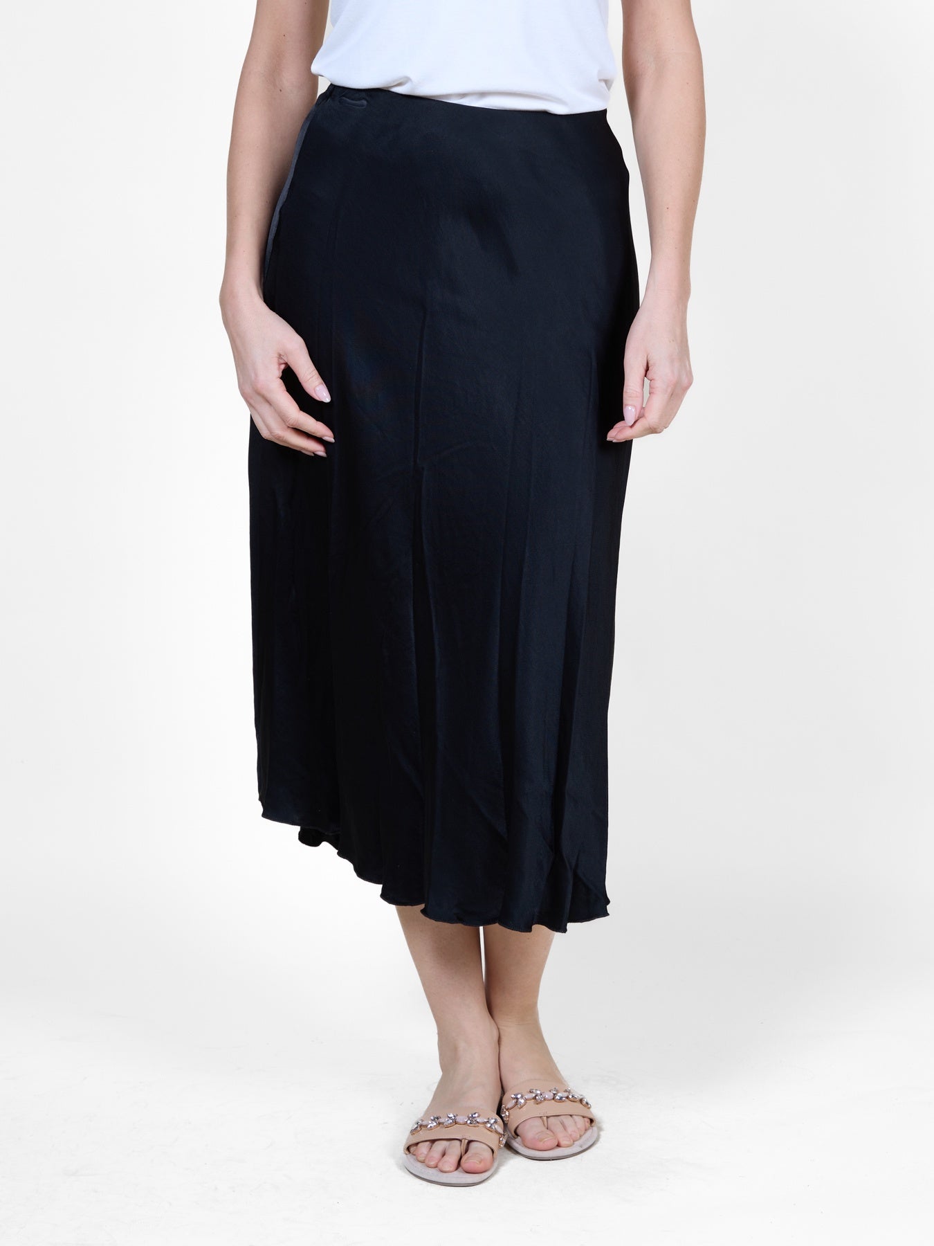 Black Long Skirt with Subtle Sheen