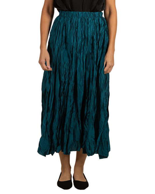 Teal Pull On CriNeckle Maxi Skirt