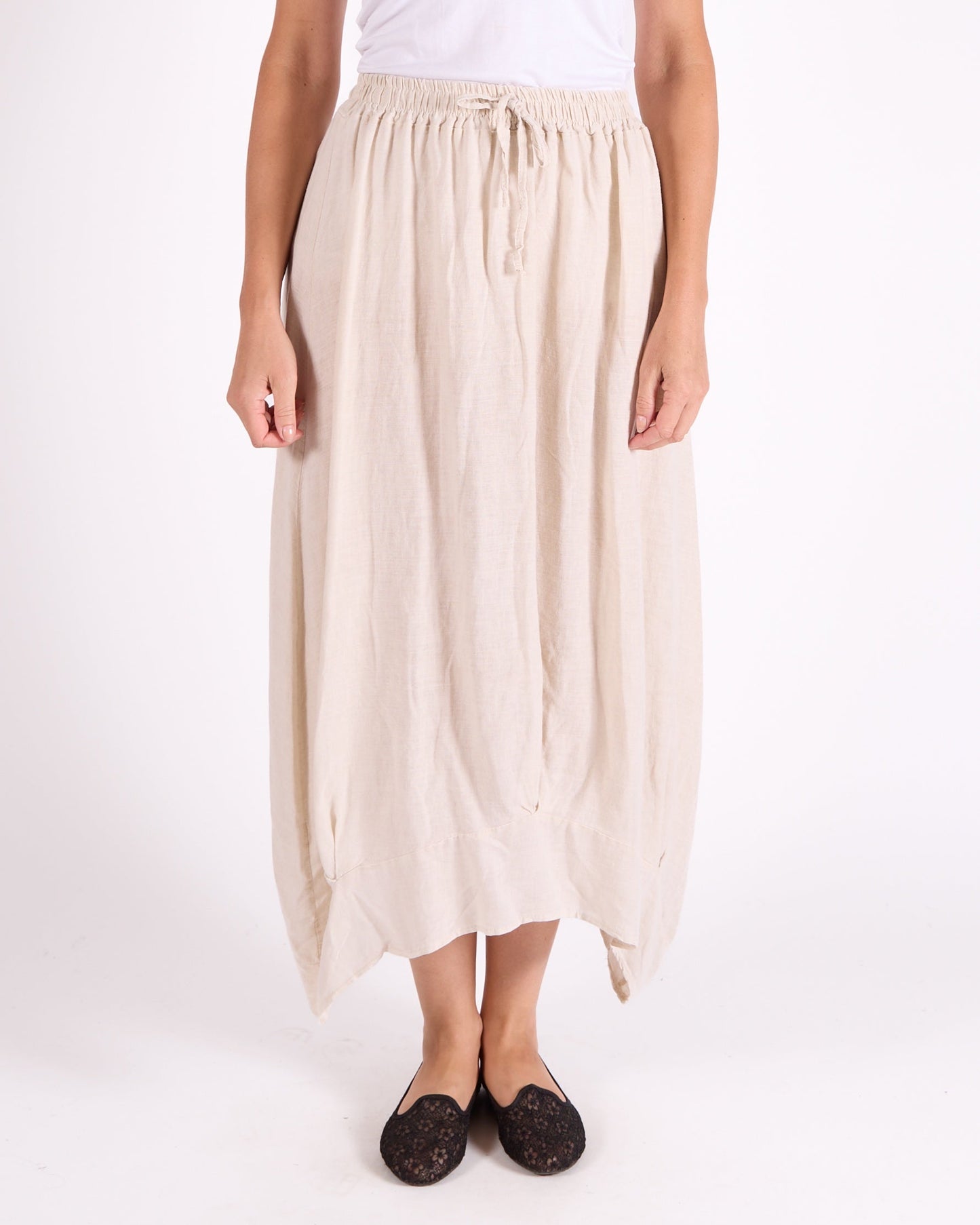 Sand Pull on Drawstring Band Hem 2 pocket insirt Skirt