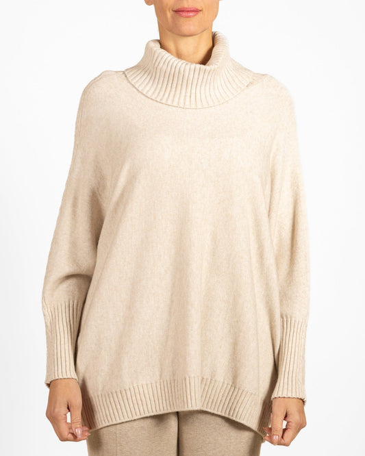 Pull à manches en tricot Dolman à col bénitier et à l'avoine
