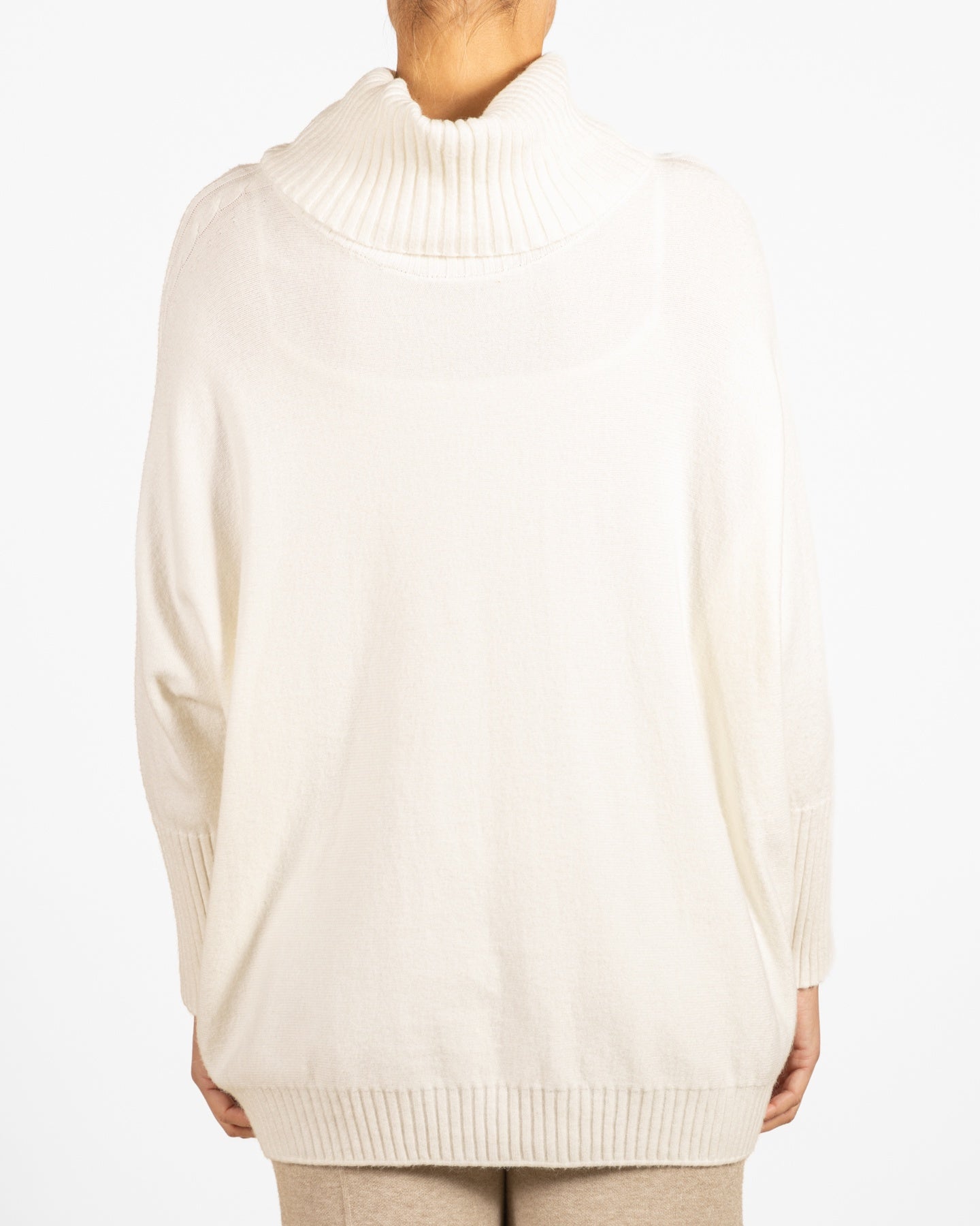 Snow Cowl Neck Dolman Cableknit Sleeve Pullover
