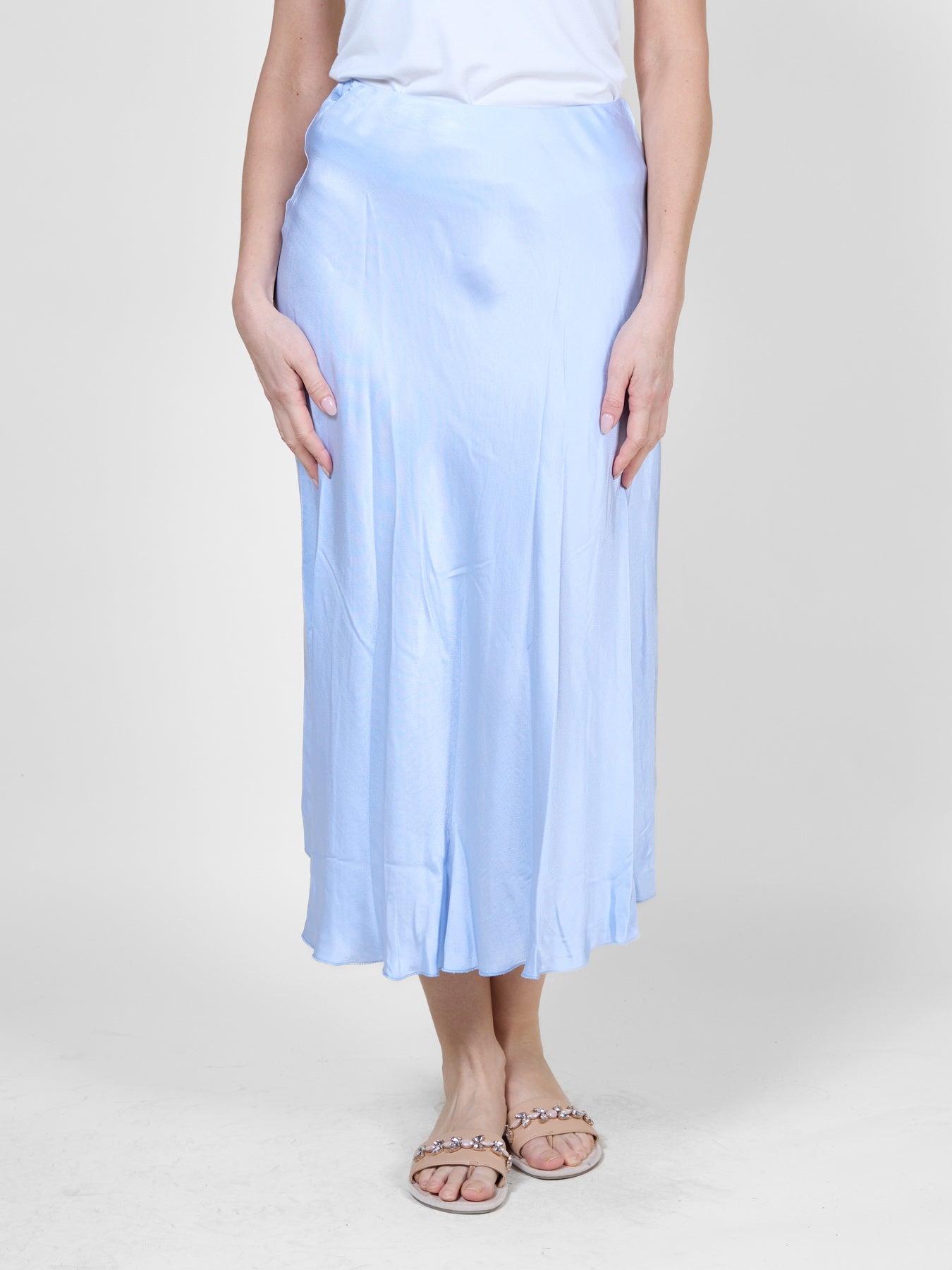 Cielo Long Skirt with Subtle Sheen