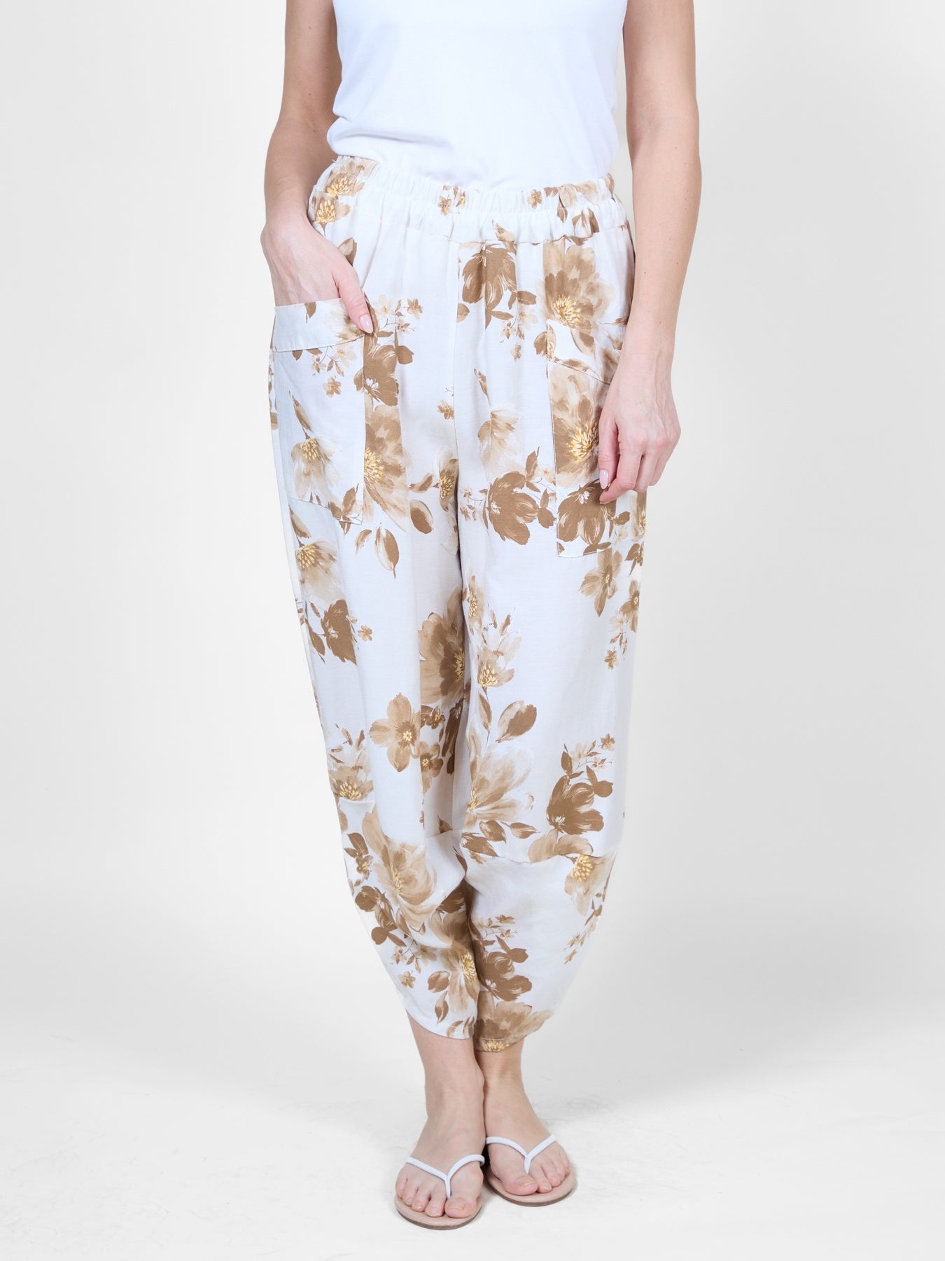 Macchiato Floral Harem Pants with Side Pockets