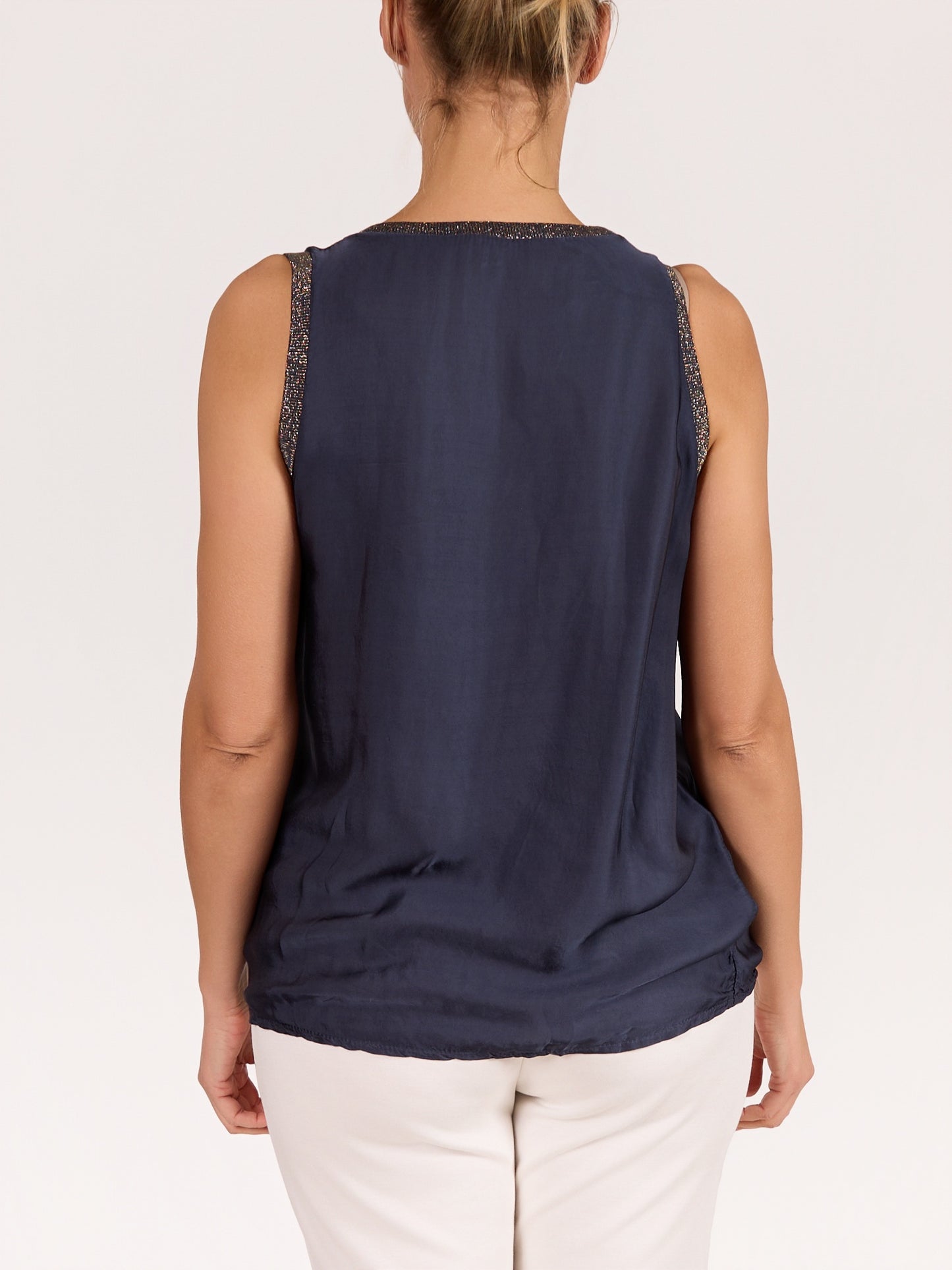 Camisole midnight en satin avec détail lurex