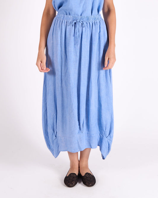 Ocean Blue Pull on Drawstring Band Hem 2 pocket insirt Skirt