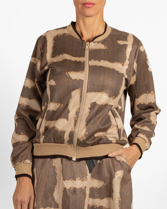 Pull bomber à fermeture éclair Cappuccino Maze