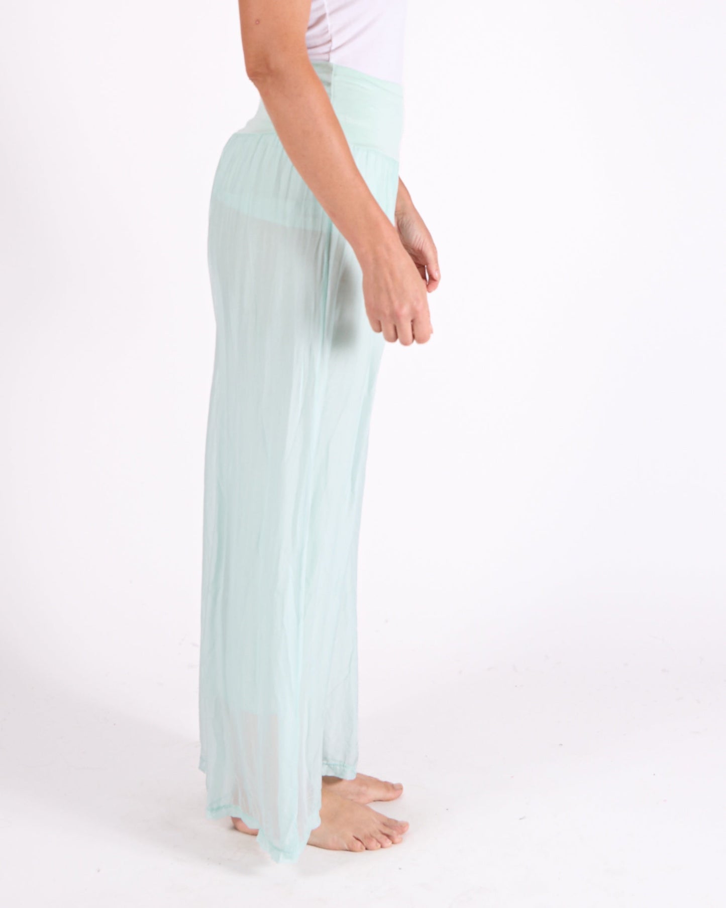 Seafoam Fold Over Waist Band Pant