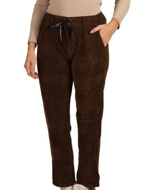 Espresso Pull On Drawstring Knit Fine Rib Jogger Pant