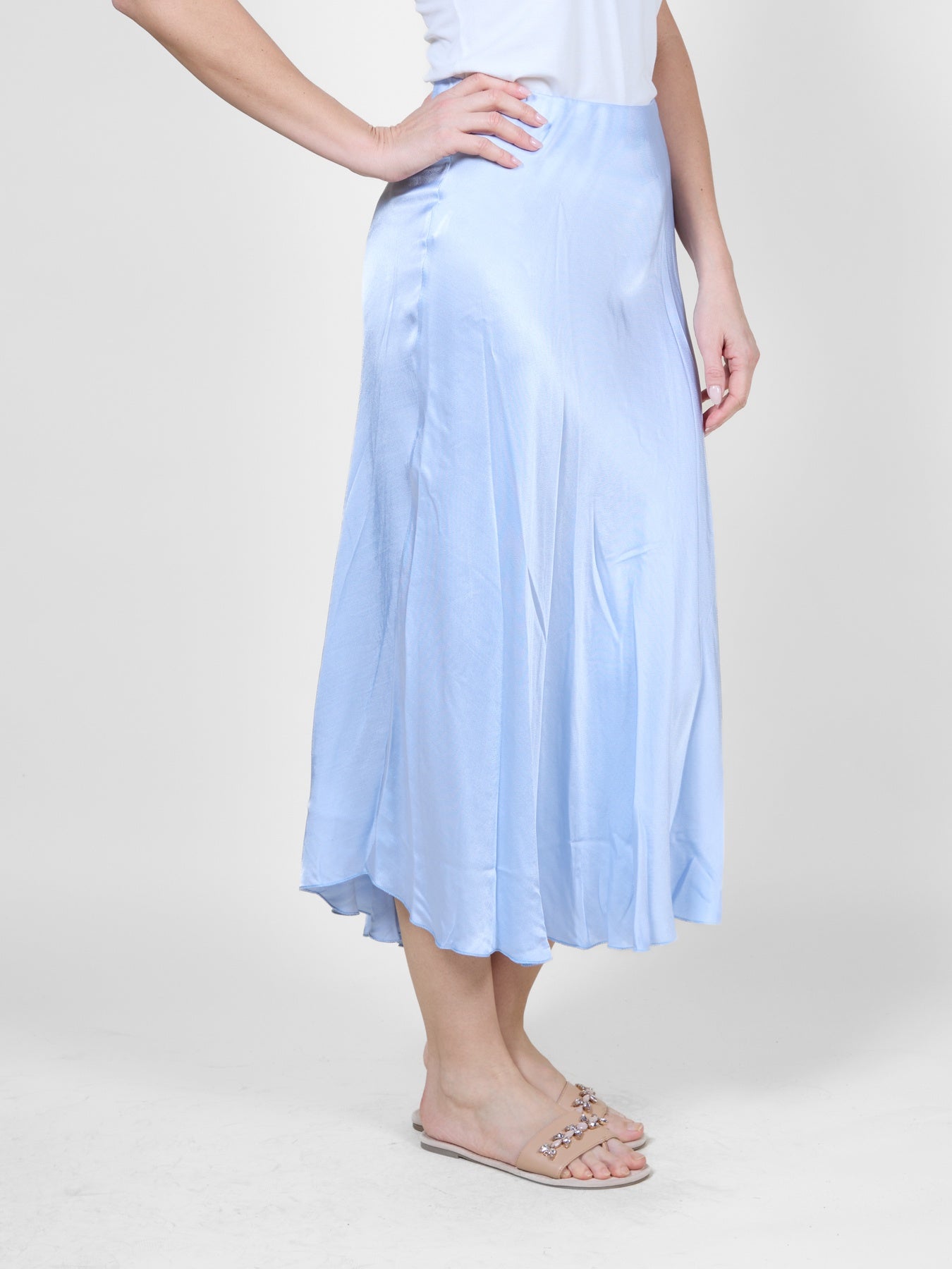 Cielo Long Skirt with Subtle Sheen