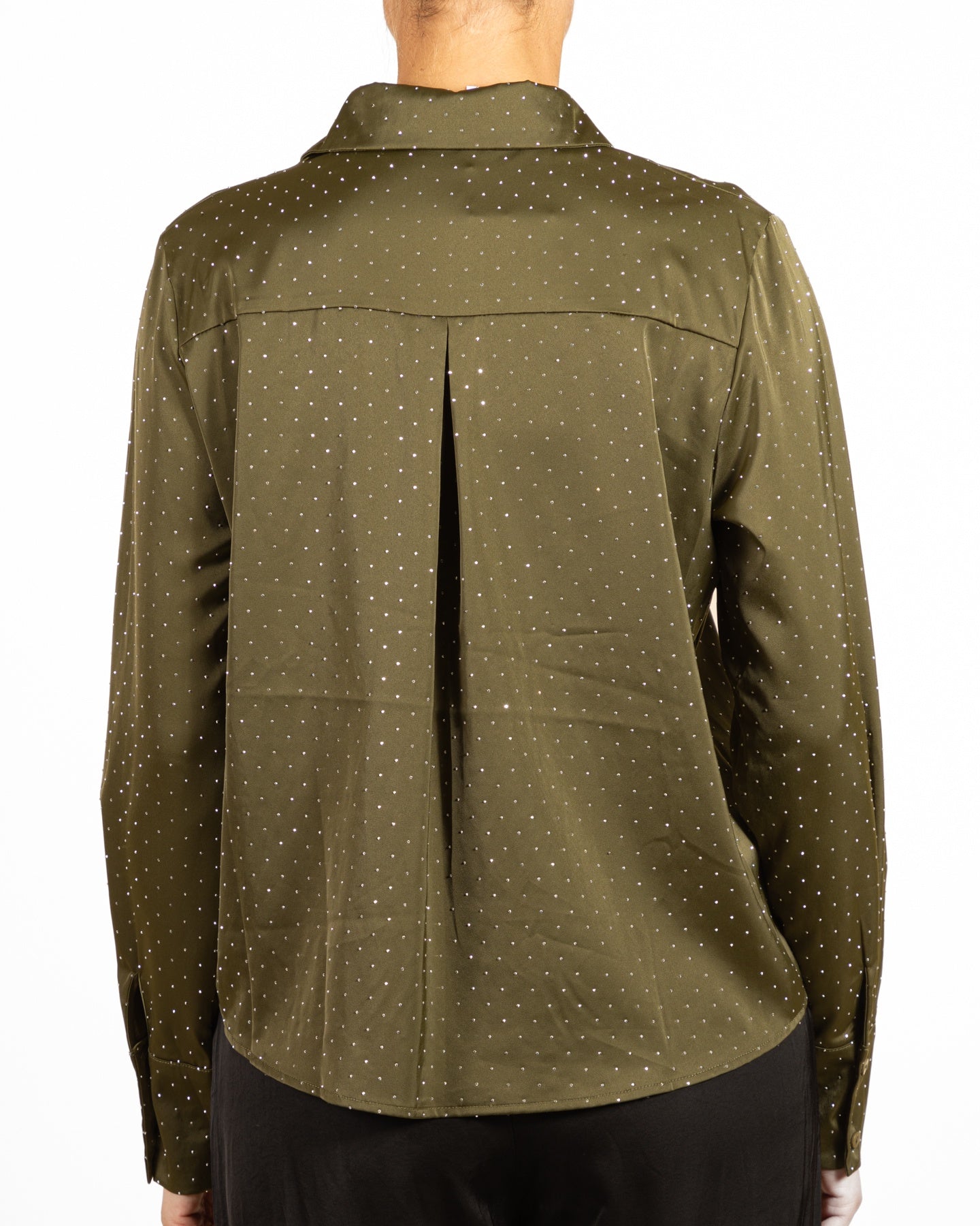 Chemisier militaire à boutons et strass