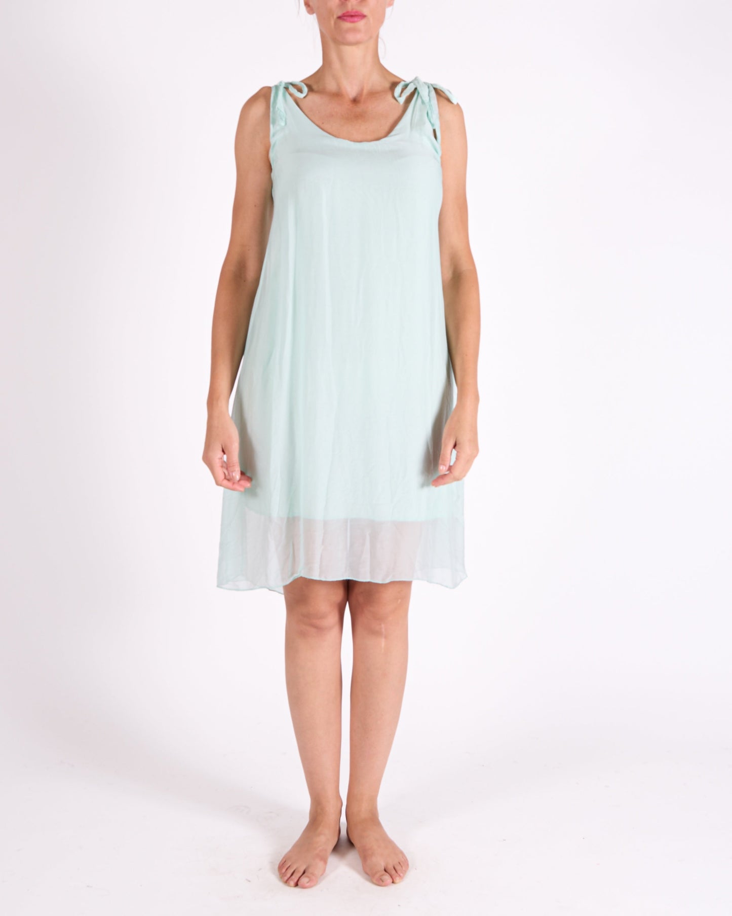 Seafoam Tie Shoulder Strap Dress