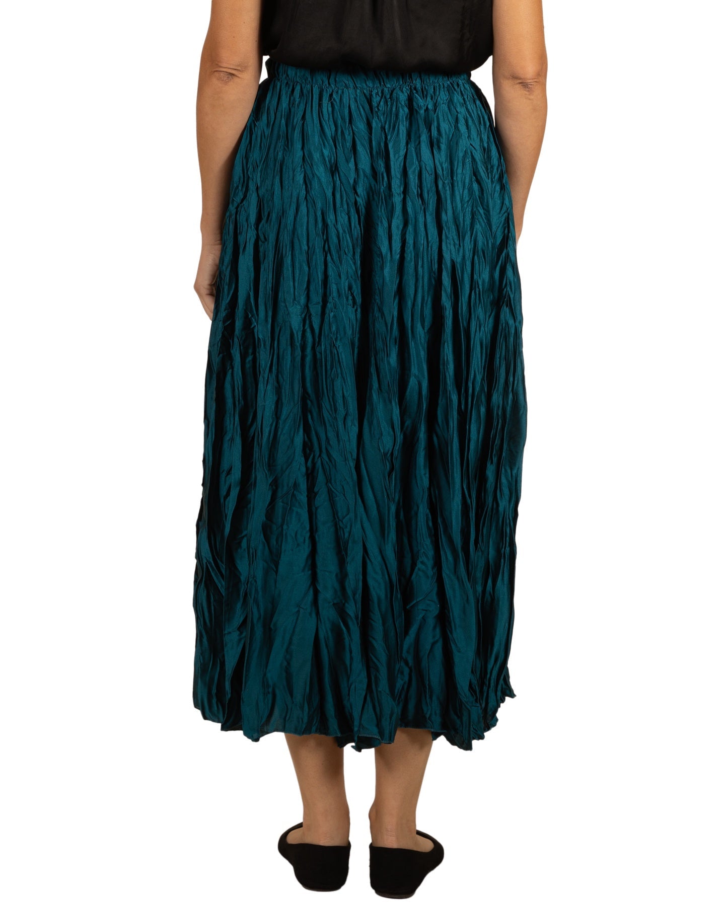Teal Pull On CriNeckle Maxi Skirt