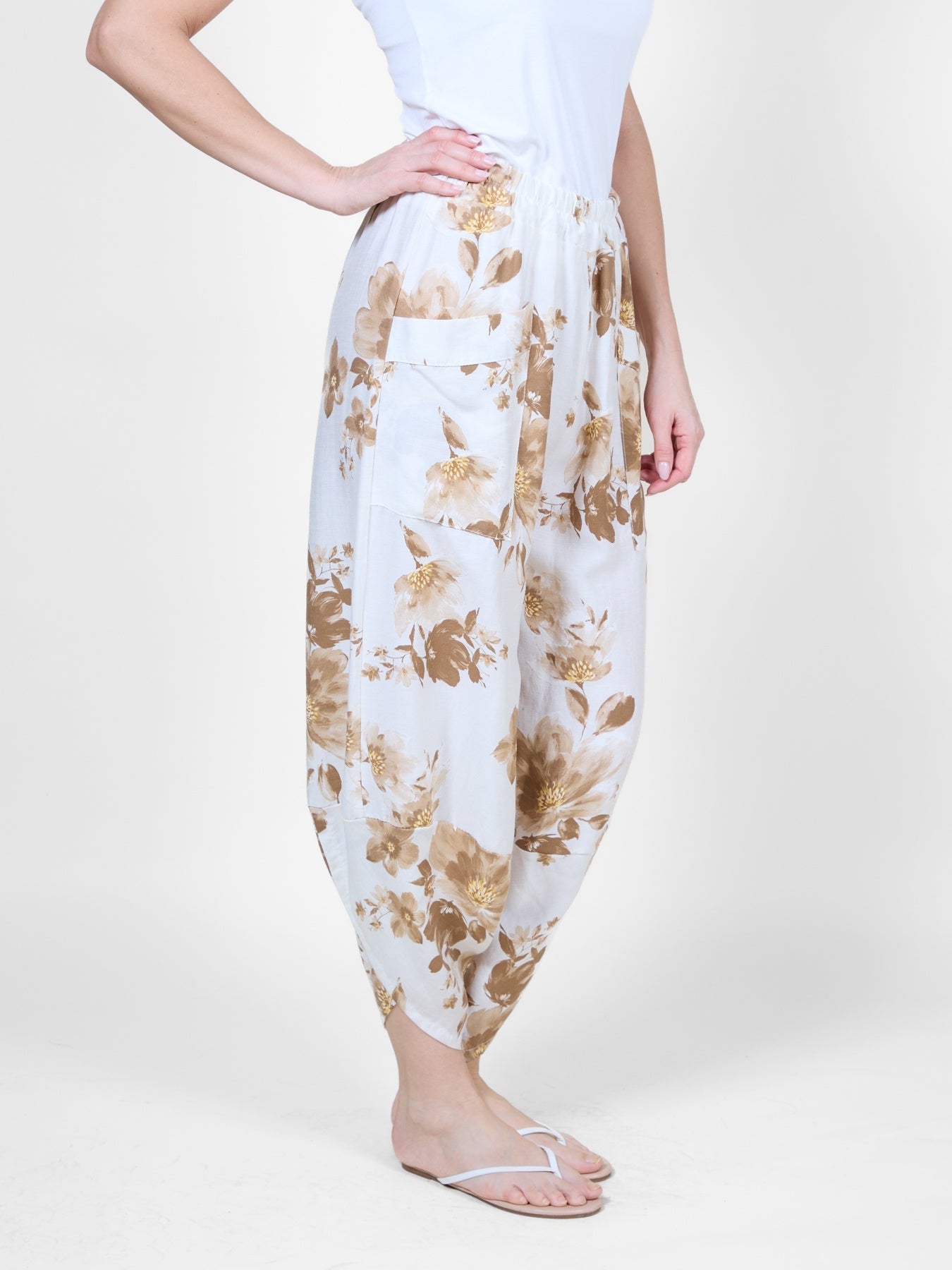 Macchiato Floral Harem Pants with Side Pockets
