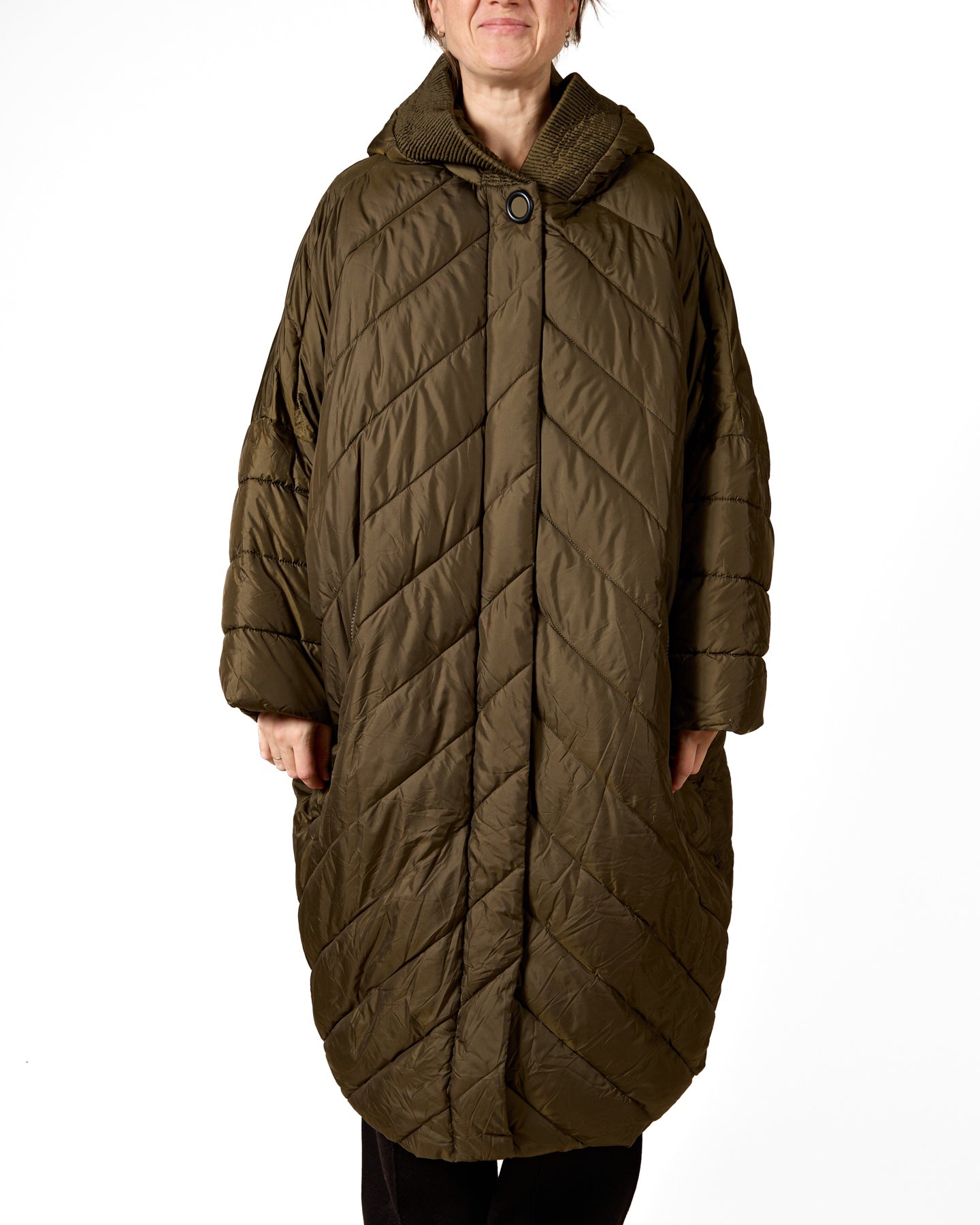 Doudoune longue oversize à capuche style militaire